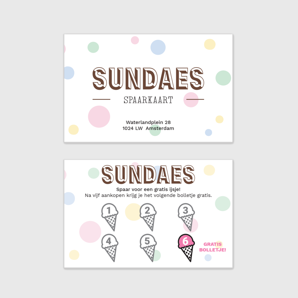 Savings card ice cream parlor